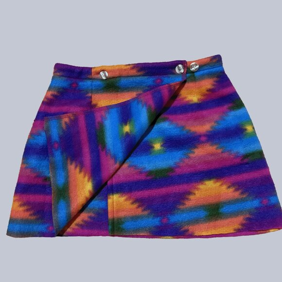 Vintage Merona Mini Skirt – Pendleton-Inspired Fleece Wrap (Fits XS) - Picture 2 of 6